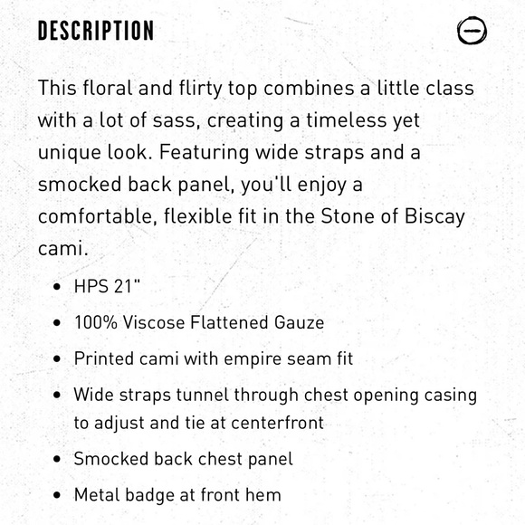 NWT Volcom Stone of Biscay Cami - Cloud / Size Medium - Picture 5 of 6